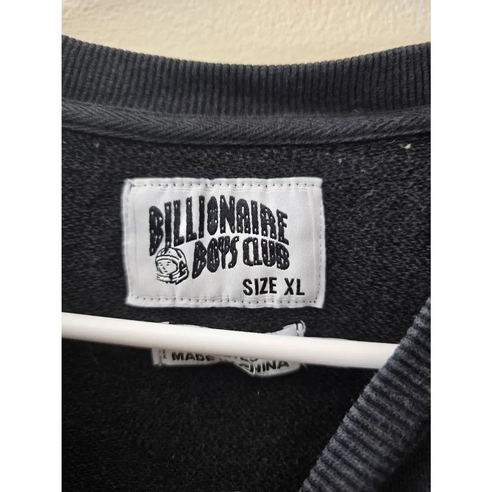 Billionaire Boys Club Y2K Sweatshirt Logo Black Crew Neck Men's Size XL
